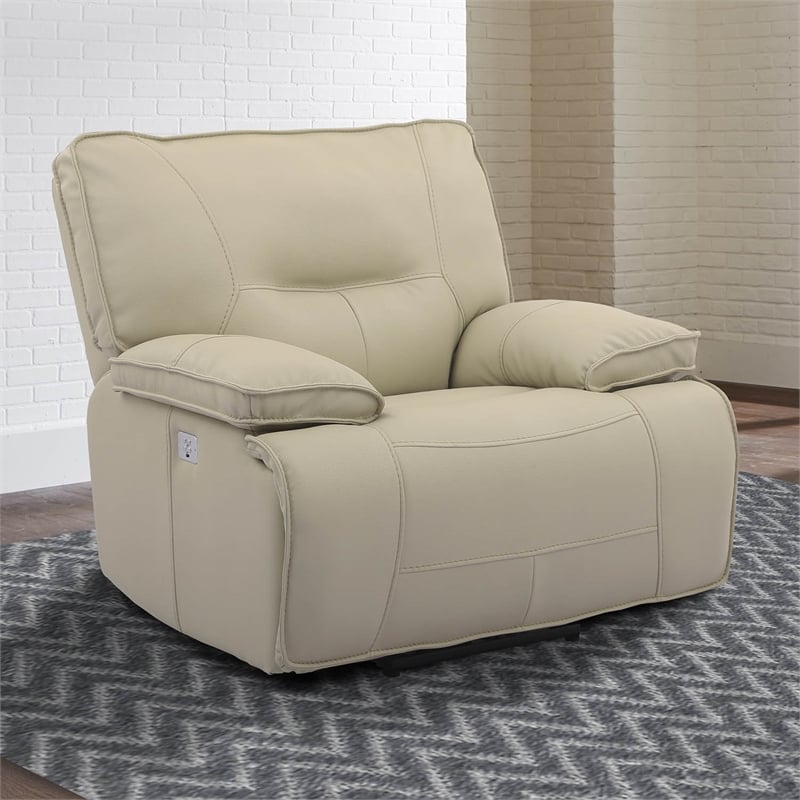 Parker Living Spartacus Fabric Power Recliner in Oyster Fossil Beige