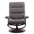 Parker Living Fabric Manual Reclining Swivel Chair and Ottoman in Haze Gray
