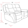 Parker Living Linus - Hudson Grey Power Zero Gravity Console Loveseat