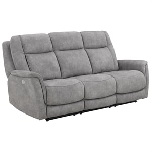 Parker Living Linus Fabric Power Zero Gravity Sofa in Hudson Gray