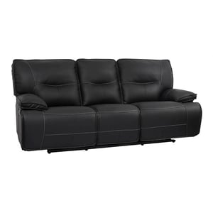 Parker Living Spartacus 88&quotW Fabric Power Sofa in Black Finish