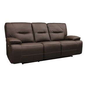 Parker Living Spartacus 88&quotW Fabric Power Sofa in Chocolate Brown Finish