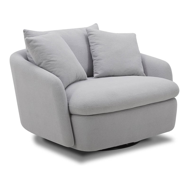 Parker Living Boomer Fabric Upholstered Swivel Chair with 2 Toss Pillows - Dove