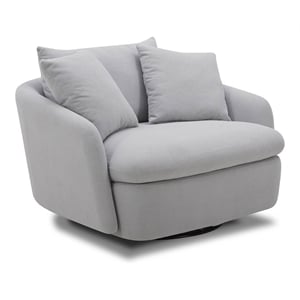 Parker Living Boomer Fabric Upholstered Swivel Chair with 2 Toss Pillows - Dove
