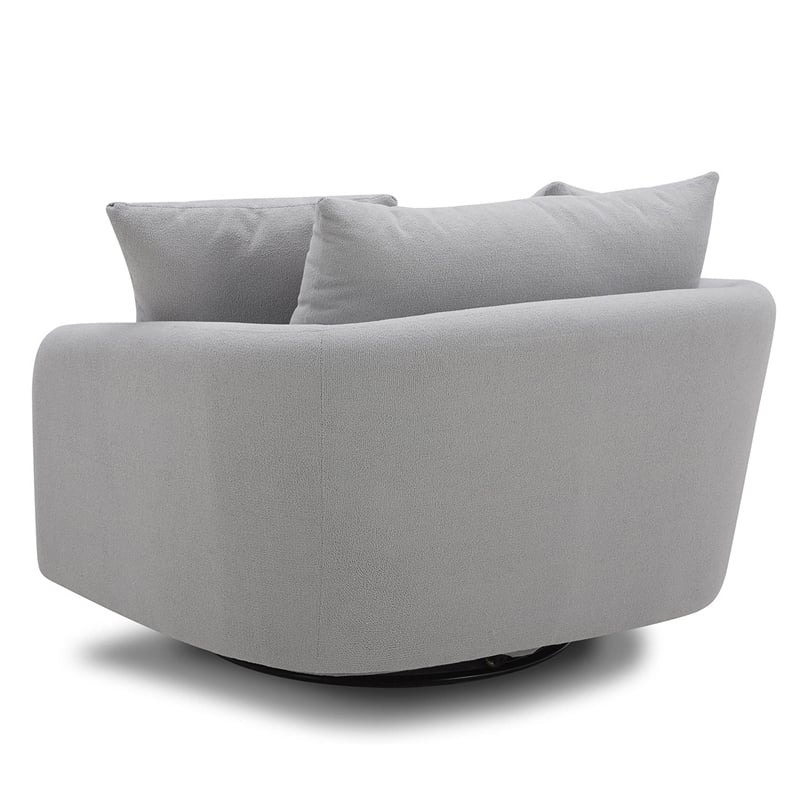Parker Living Boomer Fabric Upholstered Swivel Chair with 2 Toss Pillows - Dove