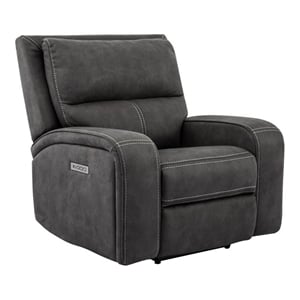 Parker Living Polaris Fabric Power Recliner in Slate Charcoal Finish