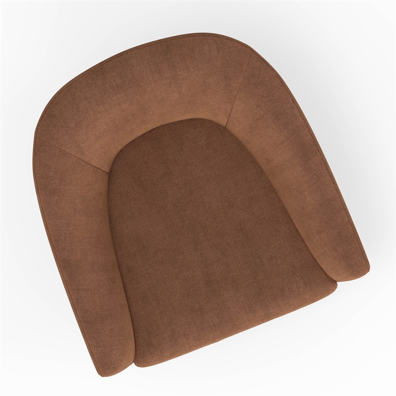 Parker Living The Twist Modern Fabric Upholstered Accent Swivel Chair in Rust