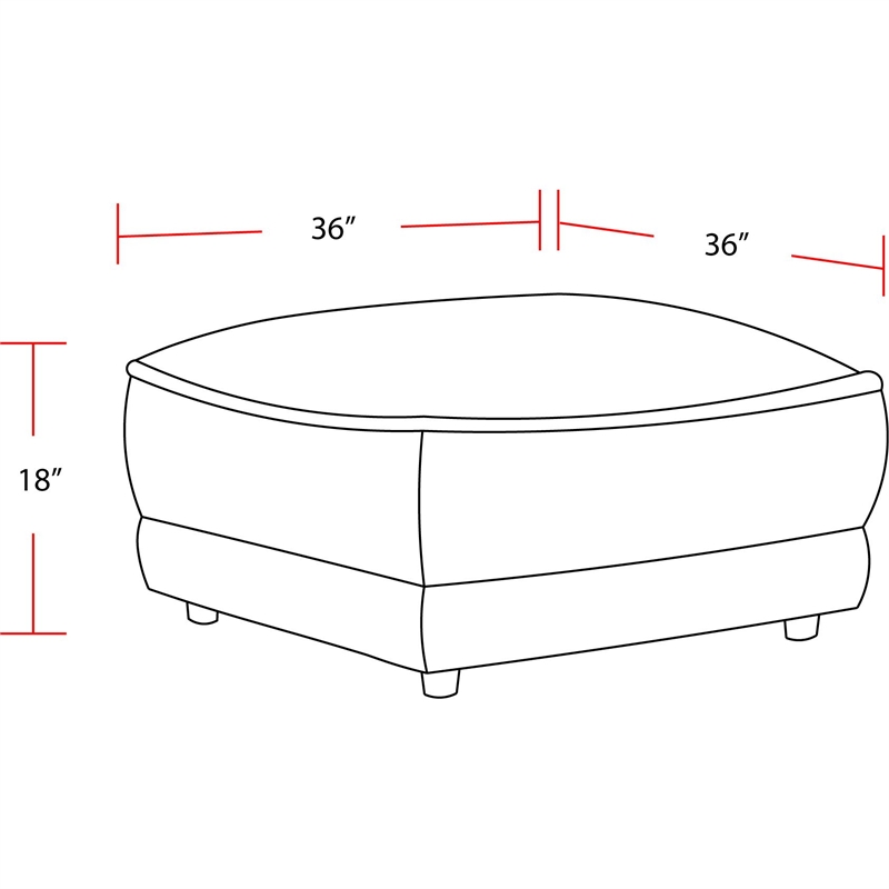 Parker Living Utopia Modern Fabric Ottoman with Casters in Ivory