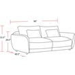 Parker Living Utopia Modern Fabric 2-Seat Sofa with Lumbar Pillow in Ivory