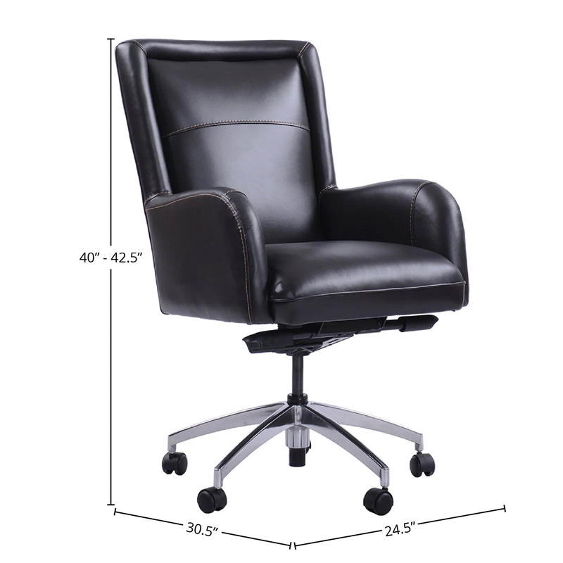 Parker Living Leather Swivel Desk Chair in Verona Blackberry