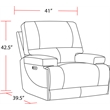 Parker Living Whitman Leather Power Cordless Recliner in Linen Fossil Beige