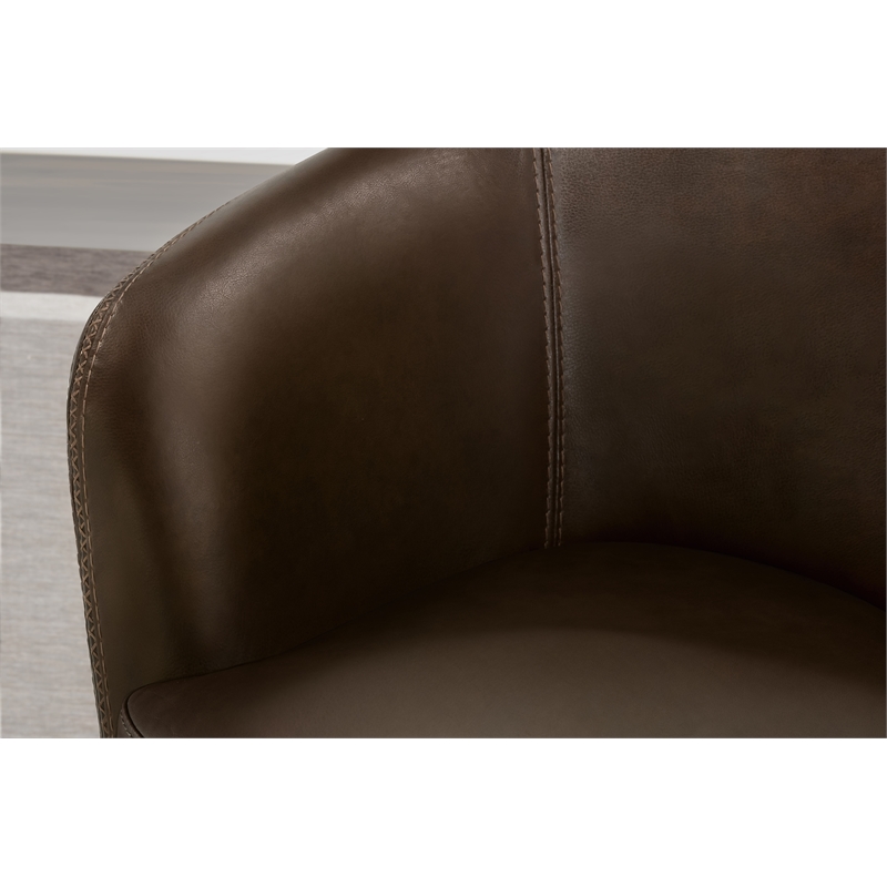 Parker Living Barolo - Vintage Brown All Italian Leather Swivel Club Chair