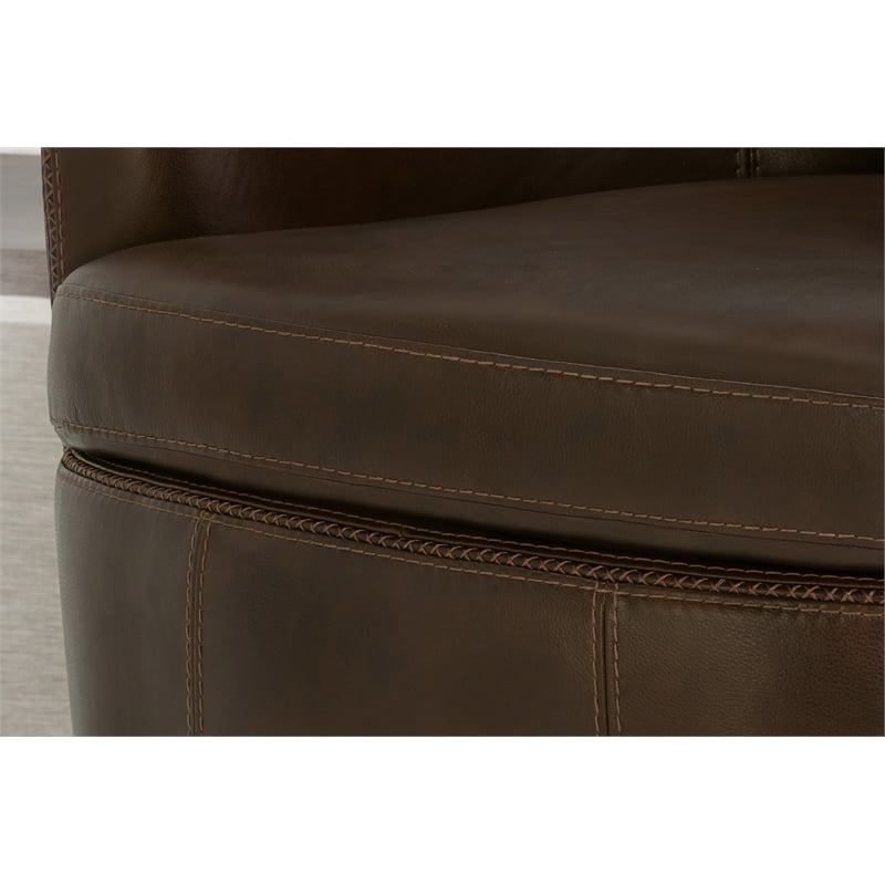 Parker Living Barolo - Vintage Brown All Italian Leather Swivel Club Chair