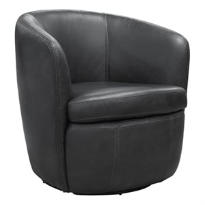 Parker Living Barolo - Vintage Slate All Italian Leather Swivel Club Chair