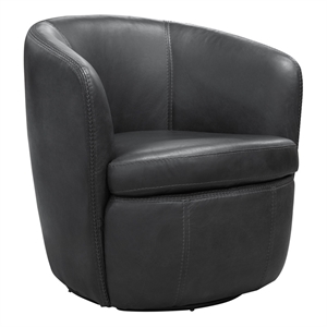 Parker Living Barolo - Vintage Slate All Italian Leather Swivel Club Chair