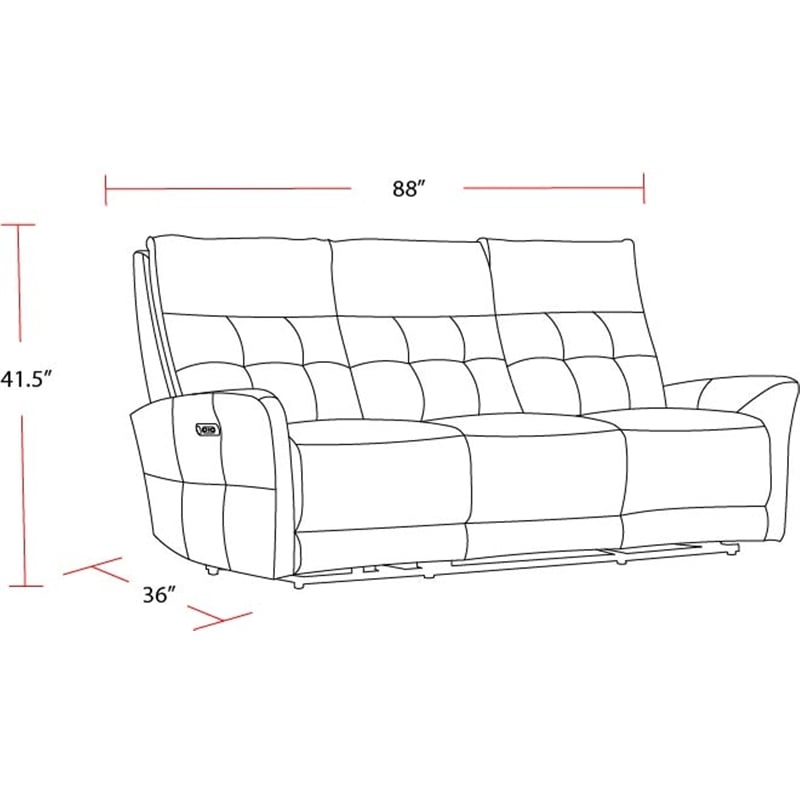 Parker Living Gershwin Leather Zero Gravity Power Reclining Sofa in Brown