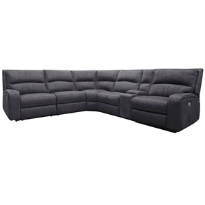Parker Living Polaris Modern Fabric Power Reclining Sectional in Charcoal