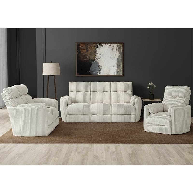 Parker Living Radius Modern Fabric Swivel Glider Recliner in Ivory