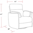 Parker Living Radius Modern Fabric Swivel Glider Recliner in Ivory