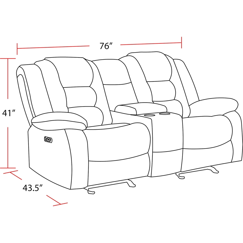 Parker Living Bolton Polyester & Velvet Fabric Glider Console Loveseat in Gray