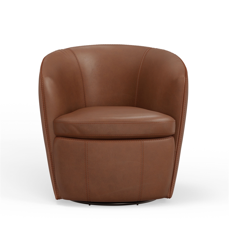 Parker Living Barolo - Vintage Whiskey All Italian Leather Swivel Club Chair