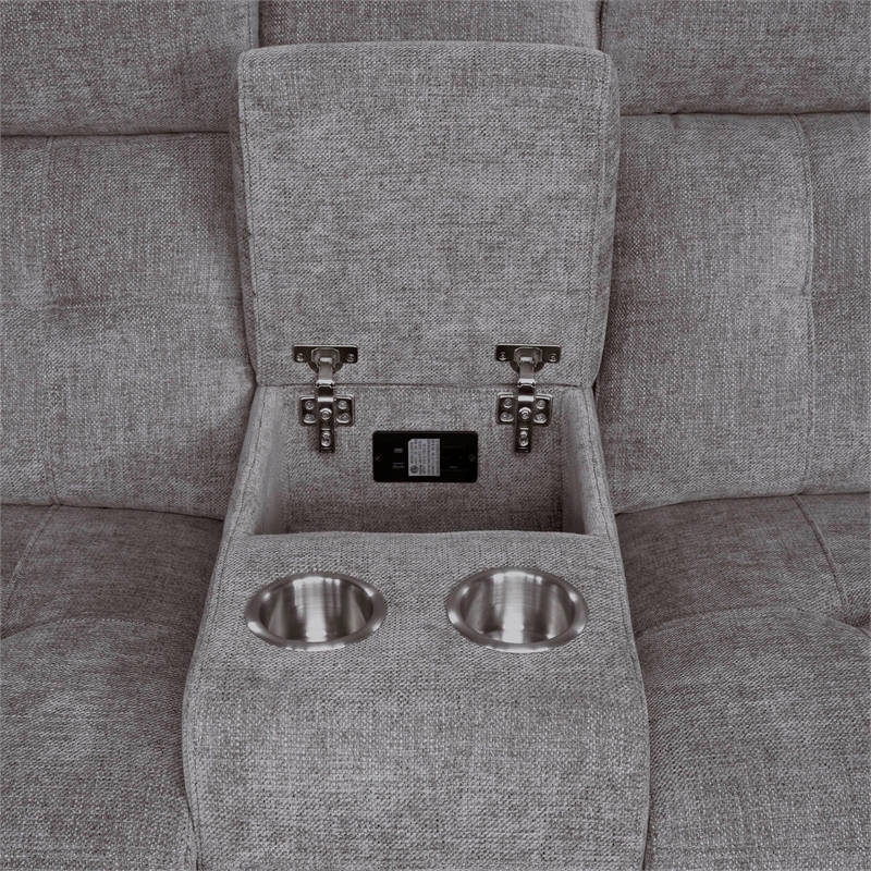 Parker Living Richland - Bristol Grey Power Reclining Console Loveseat P2