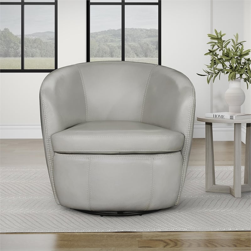 Parker Living Barolo - Steamboat Ice All Italian Leather Swivel Club Chair