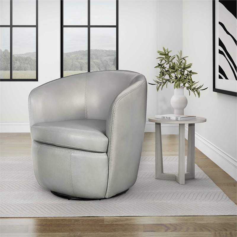 Parker Living Barolo - Steamboat Ice All Italian Leather Swivel Club Chair