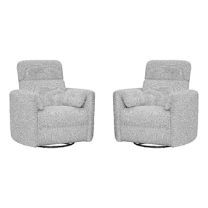 Parker Living Radius Manual Swivel Recliner Chair in Angora Linen (Set of 2)