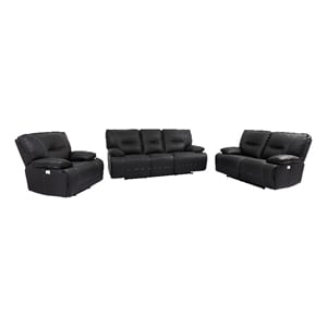 Parker Living Spartacus - Black Power Reclining Sofa Loveseat and Recliner