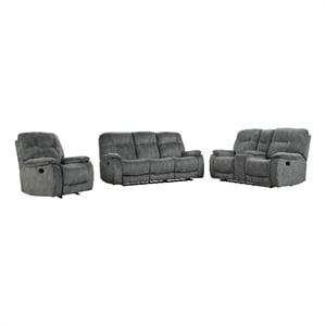 Parker Living Cooper - Shadow Grey Manual Reclining Sofa Loveseat and Recliner