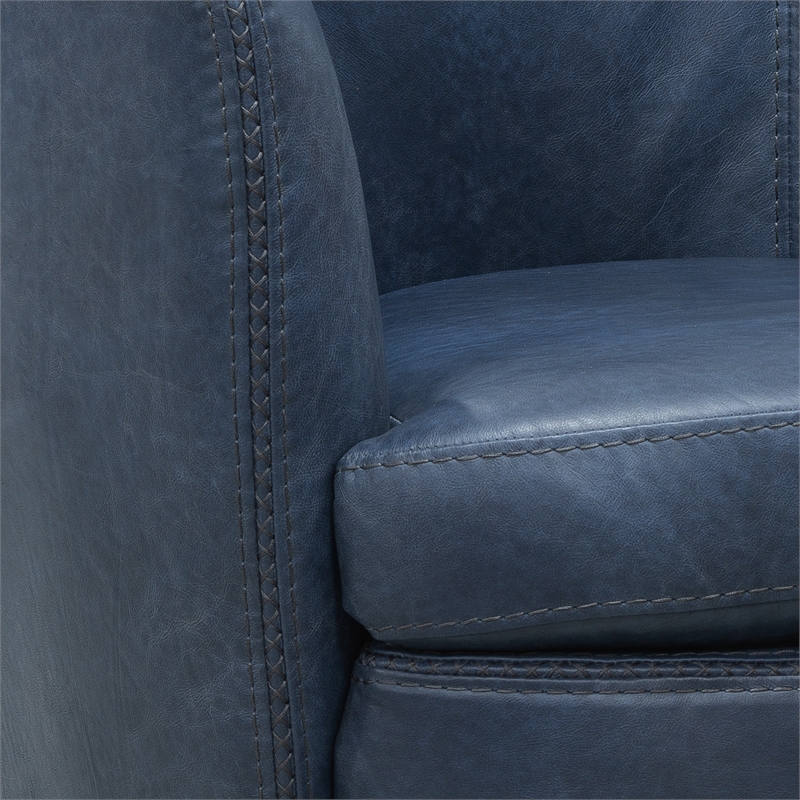Parker Living Barolo - Vintage Navy Italian Leather Swivel Club Chair Two Pack