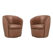 Parker Living Barolo Vintage Whiskey Italian Leather Swivel Club Chair Two Pack