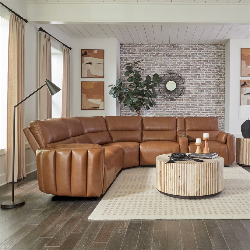 Parker Living Modesto Sable 6PC Power Adjustable Headrests Reclining Sectional