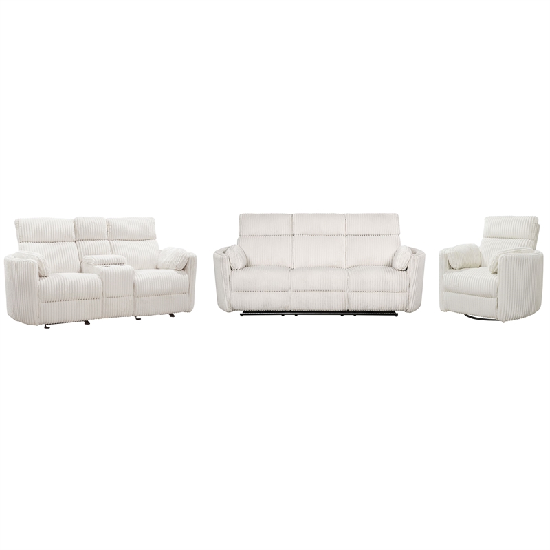 Parker Living Radius - Mega Ivory Power Reclining Sofa Loveseat and Recliner