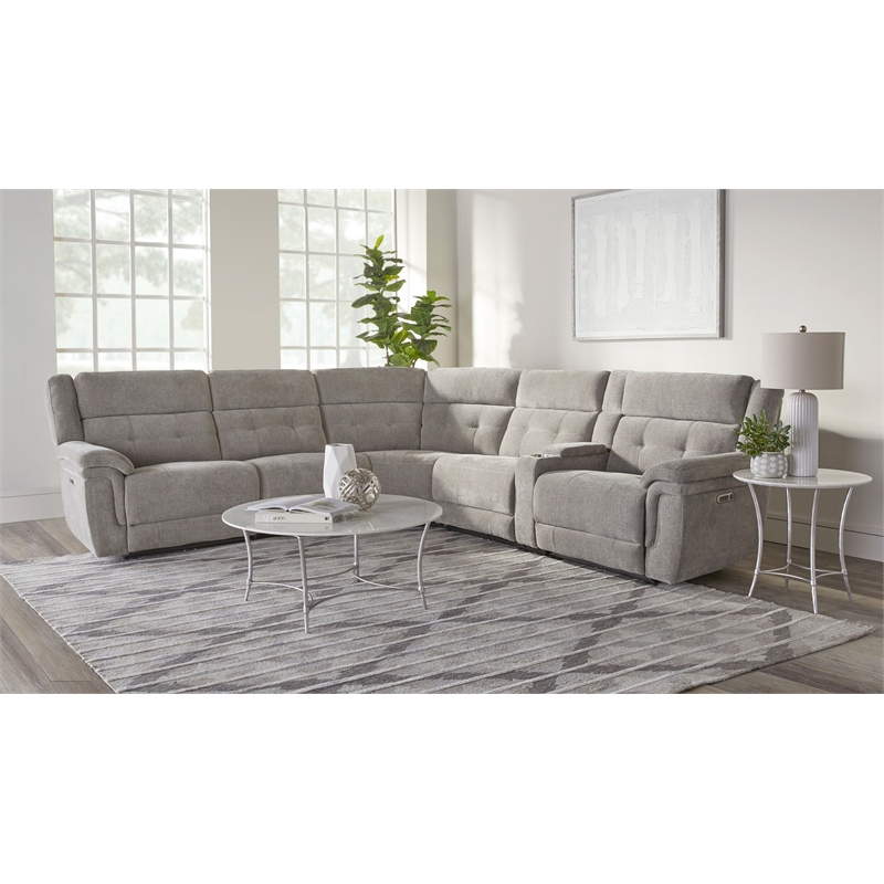 Parker Living Richland Bristol Grey 6PC Power Adj. Headrests Reclining Sectional