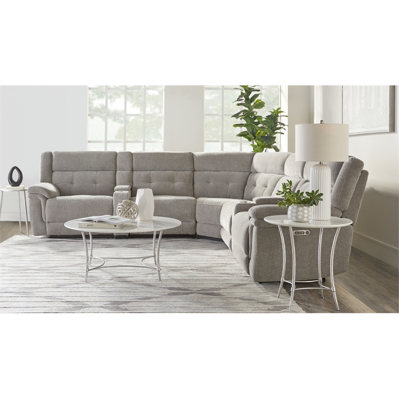 Parker Living Richland Bristol Grey 7PC Power Adj. Headrests Reclining Sectional