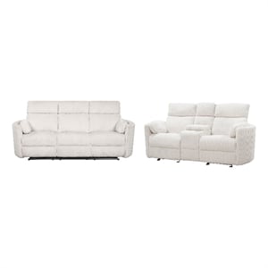 Parker Living Radius - Mega Ivory Power Reclining Sofa and Loveseat