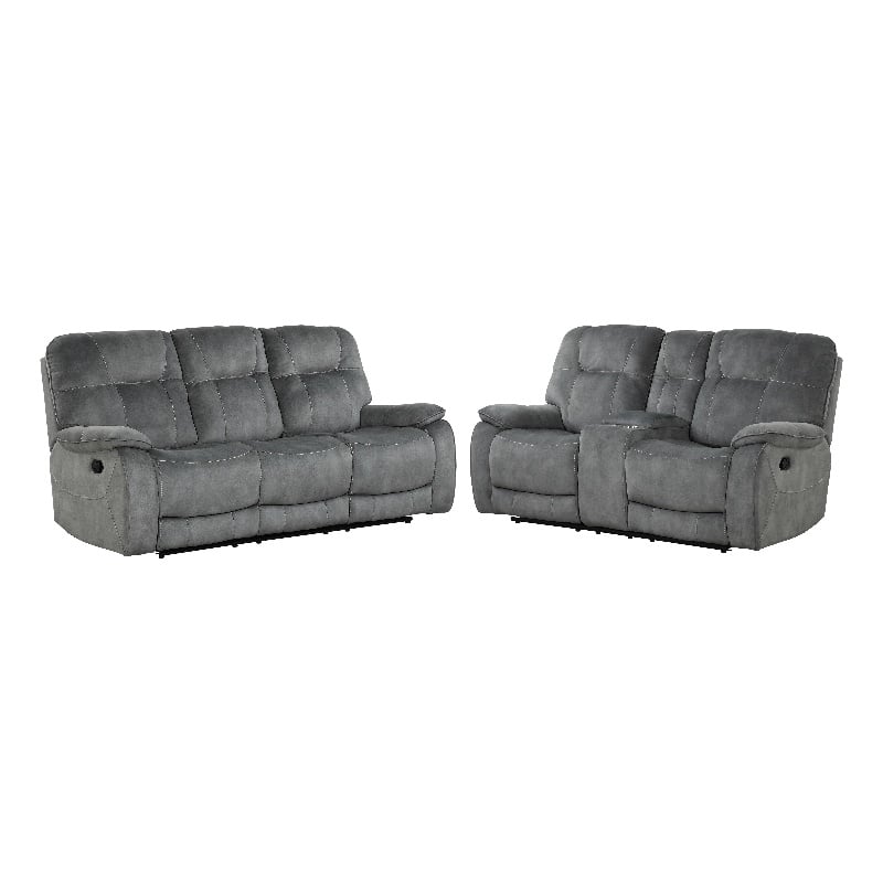 Parker Living Cooper - Shadow Grey Manual Reclining Sofa and Loveseat