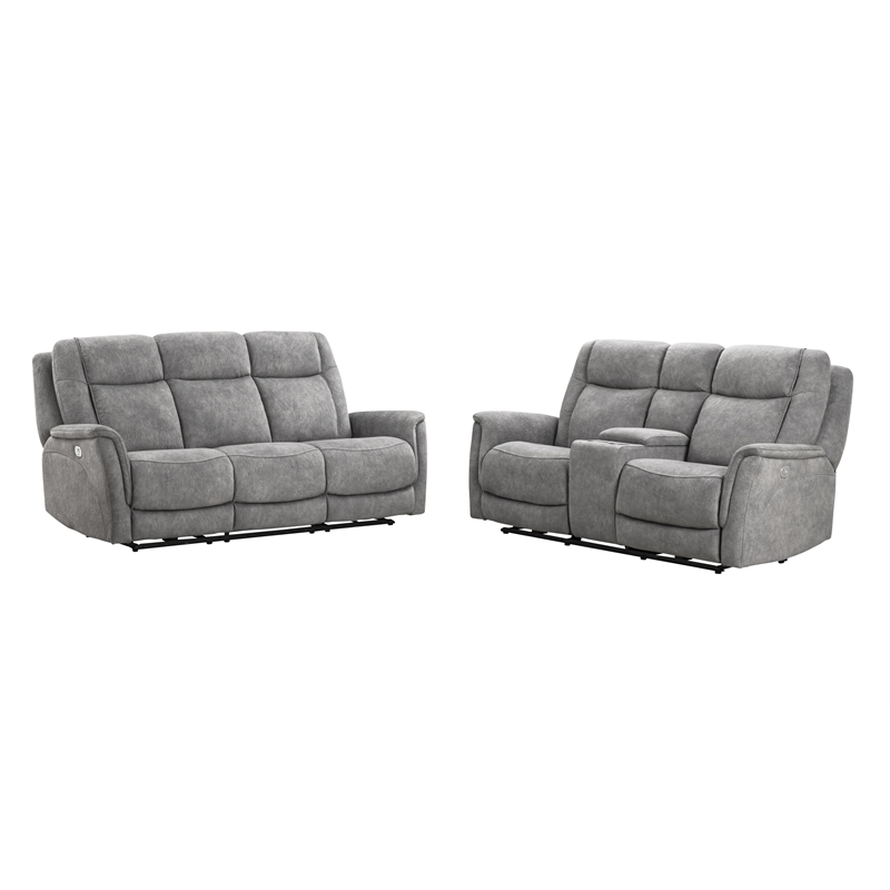 Parker Living Linus - Hudson Grey Power Reclining Sofa and Loveseat
