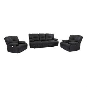 Parker Living Spartacus - Black Power Reclining Sofa and Two Recliners