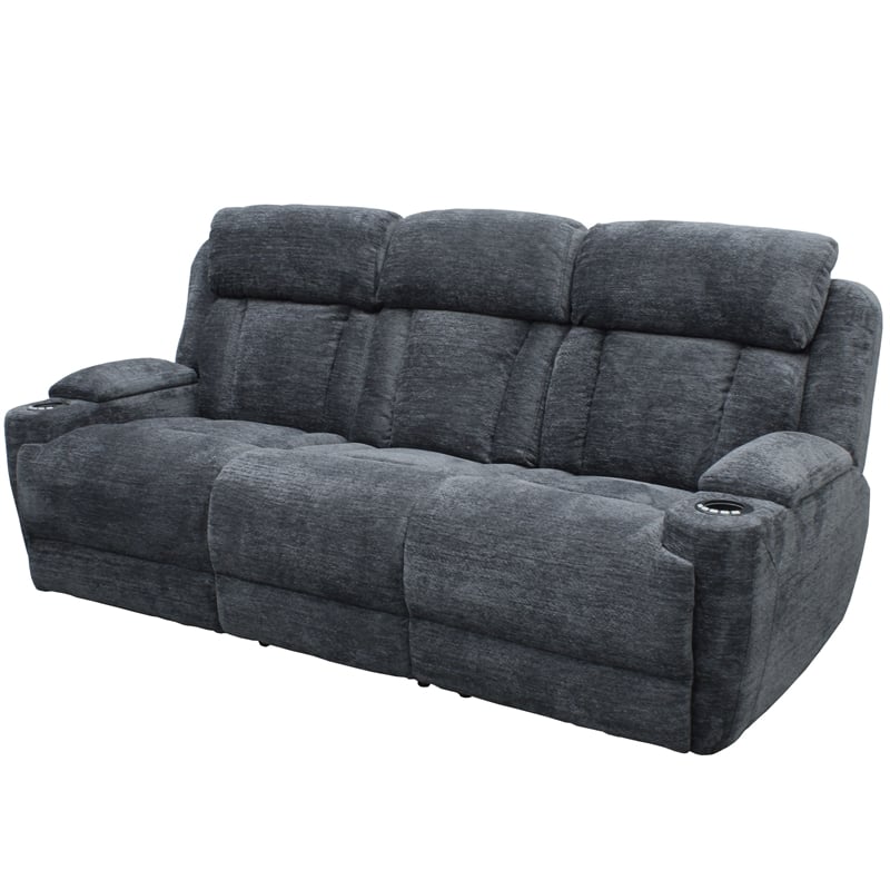 Parker Living Dalton - Lucky Charcoal Power Reclining Sofa and Two Recliners