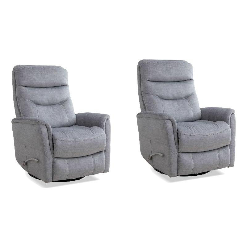 Parker Living Gemini - Capri Silver Swivel Glider Recliner Two Pack