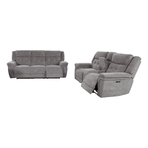 Parker Living Richland - Bristol Grey Power Reclining Sofa and Loveseat