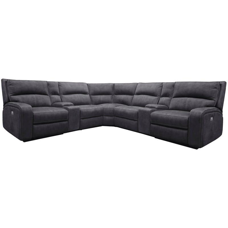 Polaris Slate 7 Piece Power Reclining Adjustable Headrests Sectional