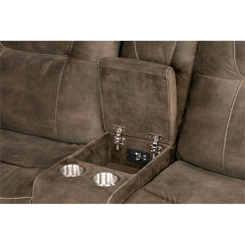 Parker Living Cooper - Shadow Brown 7 Piece Modular Manual Reclining Sectional