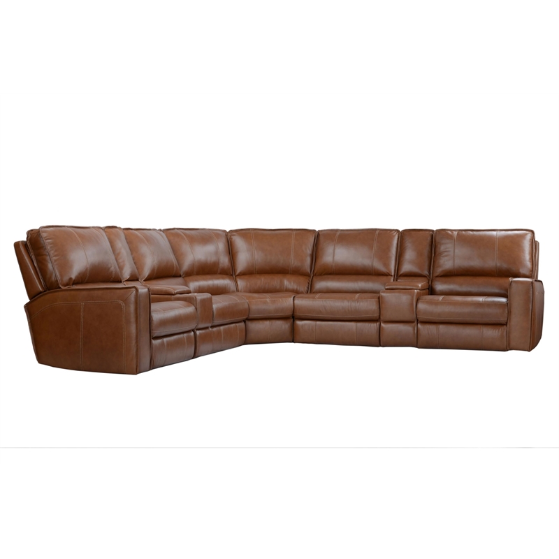 Rockford Verona Saddle 7 Piece Power Reclining Adjustable Headrests Sectional