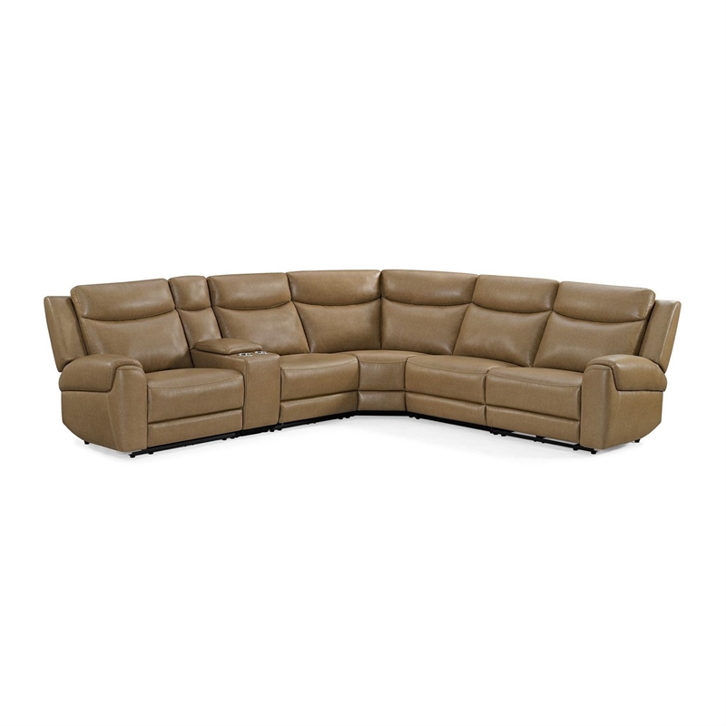Parker Living Momentum Cashew 6 Piece Power Reclining Headrests Sectional
