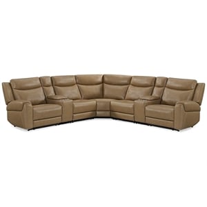 Momentum Cashew 7 Piece Power Reclining Adjustable Headrests Sectional
