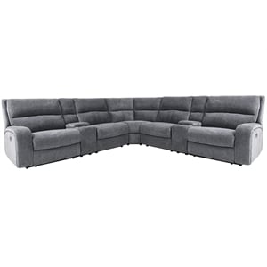 Polaris Bizmark Grey 7 Piece Power Reclining Adjustable Headrests Sectional